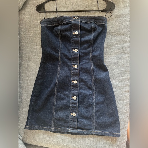 Abercrombie & Fitch Strapless Navy Dress - Picture 2 of 4